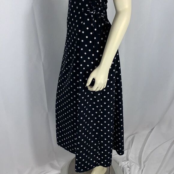 Vintage Scarlett Sleeveless Polka Dot Side Corset Tie Maxi Dress Size 9-10 - Picture 10 of 16